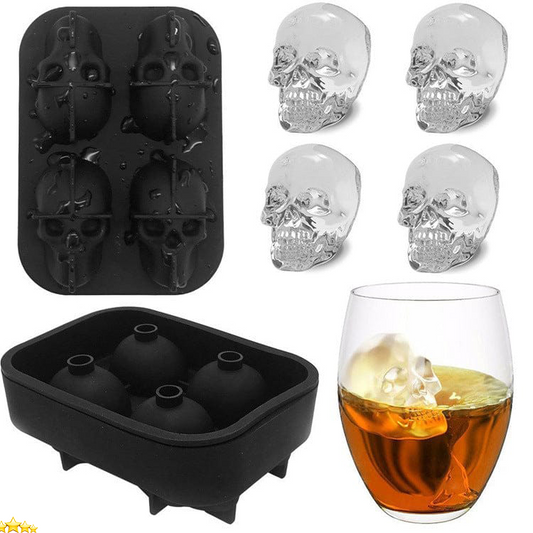 🥳2026 HOT SALE💀🧊 50% OFF! DIY Silicone Skull Ice Cube Tray – Giant slow-melt skull for whiskey, cocktails & more.✨