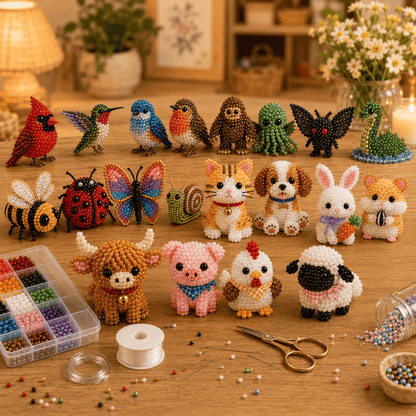 🧵🐦 3D Beaded Animal DIY Kit | Perfect Gift for Craft & Animal Lovers ✨