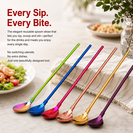 2-in-1 Stainless Steel Spoon Straw🥂Buy One, Share One,🎉 BUY 1 GET 1 FREE