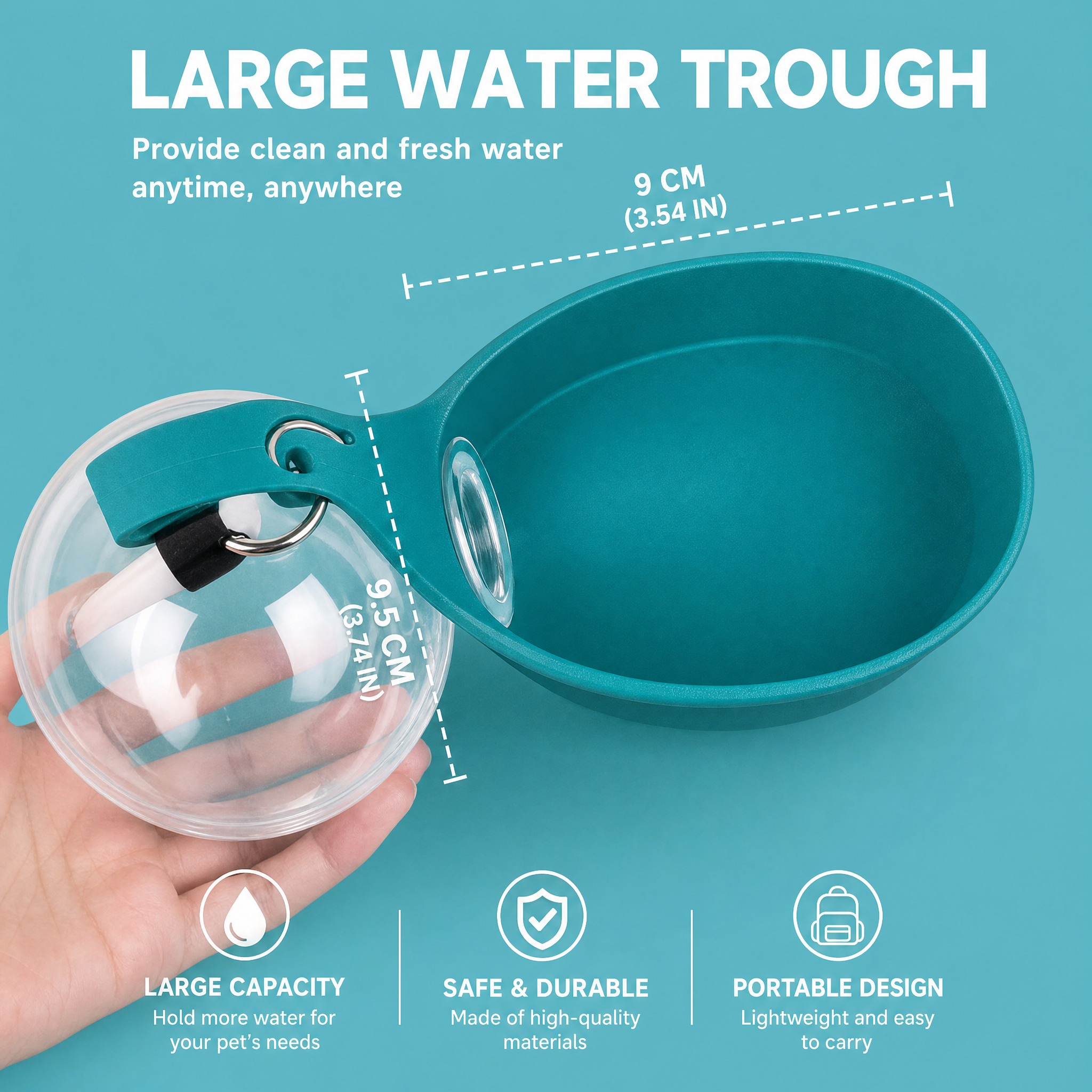 Portable Dog Water Bottle With Foldable Bowl