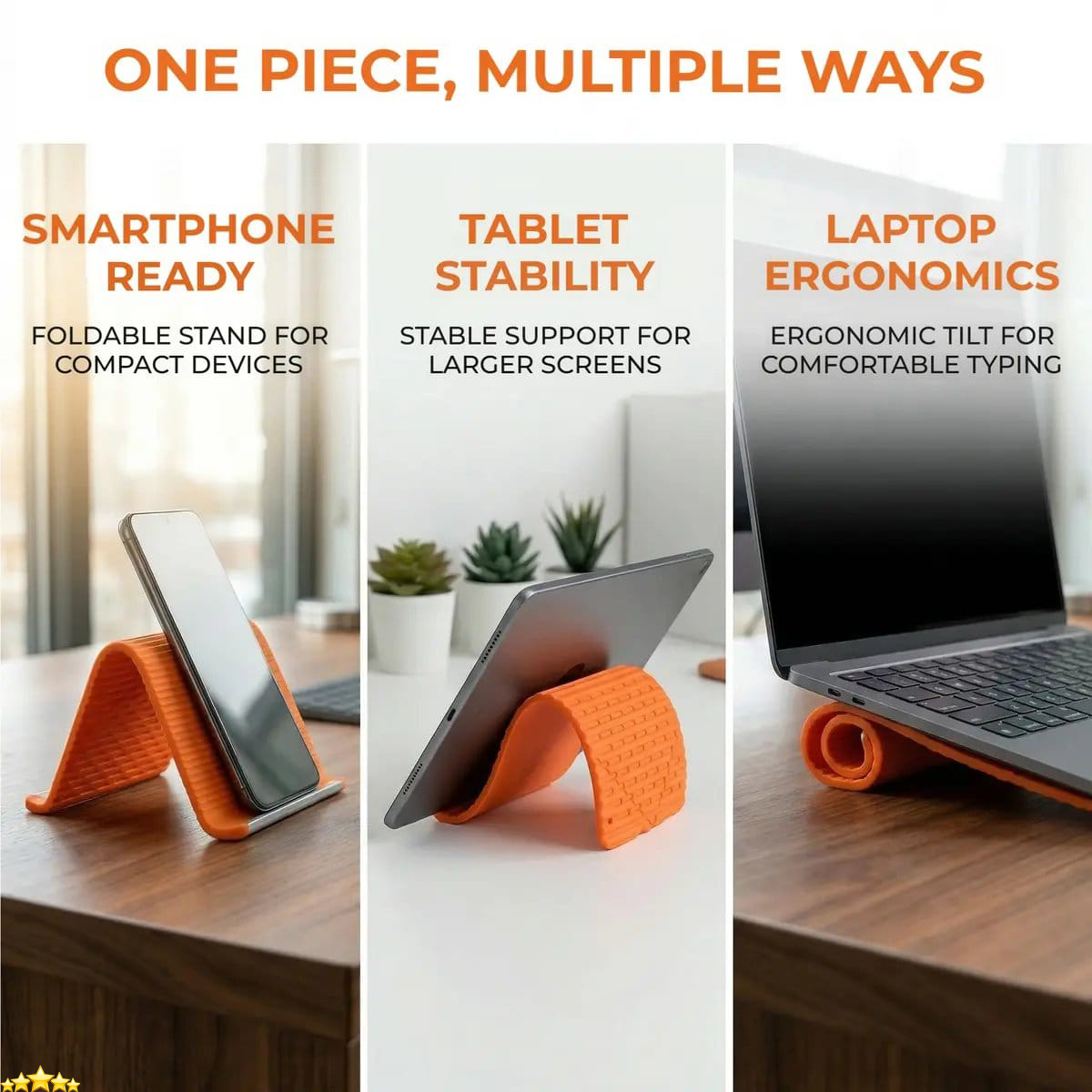 Flexible silicon Phone holder stand, Bendable Rollable Foldable Design