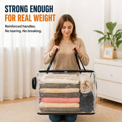 🎁Sale 49% OFF📦Large Heavy-Duty Thick Plastic Clear Storage Bag for Clothes, Moving & Storage