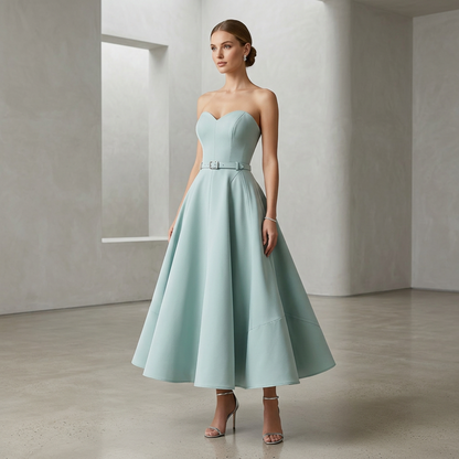 Mint Strapless Sweetheart Fit-and-Flare Dress