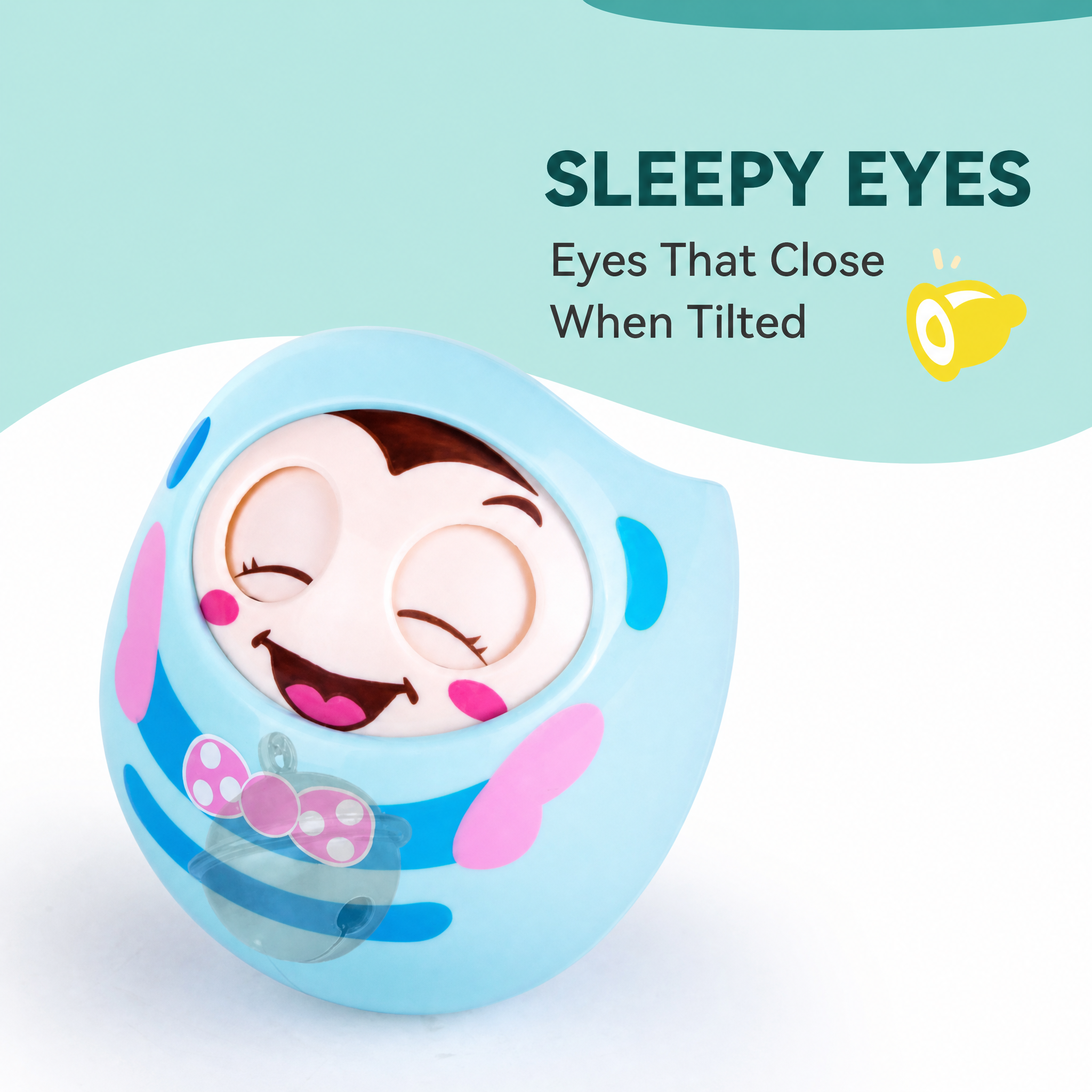 Roly Poly Baby Toy Soothing Tinkling Winking Early Educational Teething Tool