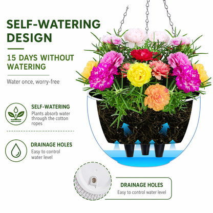 Limited-Time Deal | 15-Day Self-Watering Woven Hanging Planter