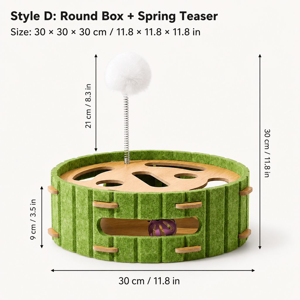 🔥 50% OFF 🐱 Interactive Cat Hide-and-Seek Toy Box with Felt Scratcher