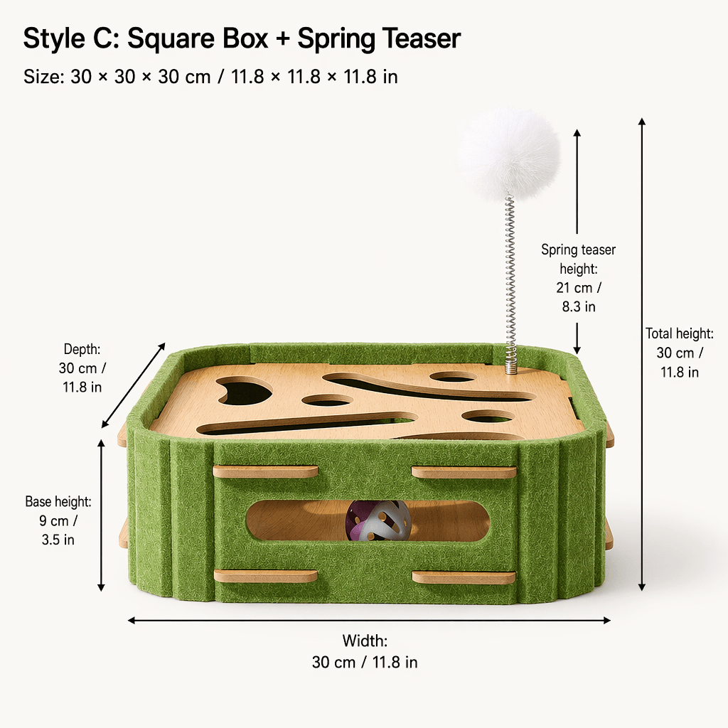 🔥 50% OFF 🐱 Interactive Cat Hide-and-Seek Toy Box with Felt Scratcher