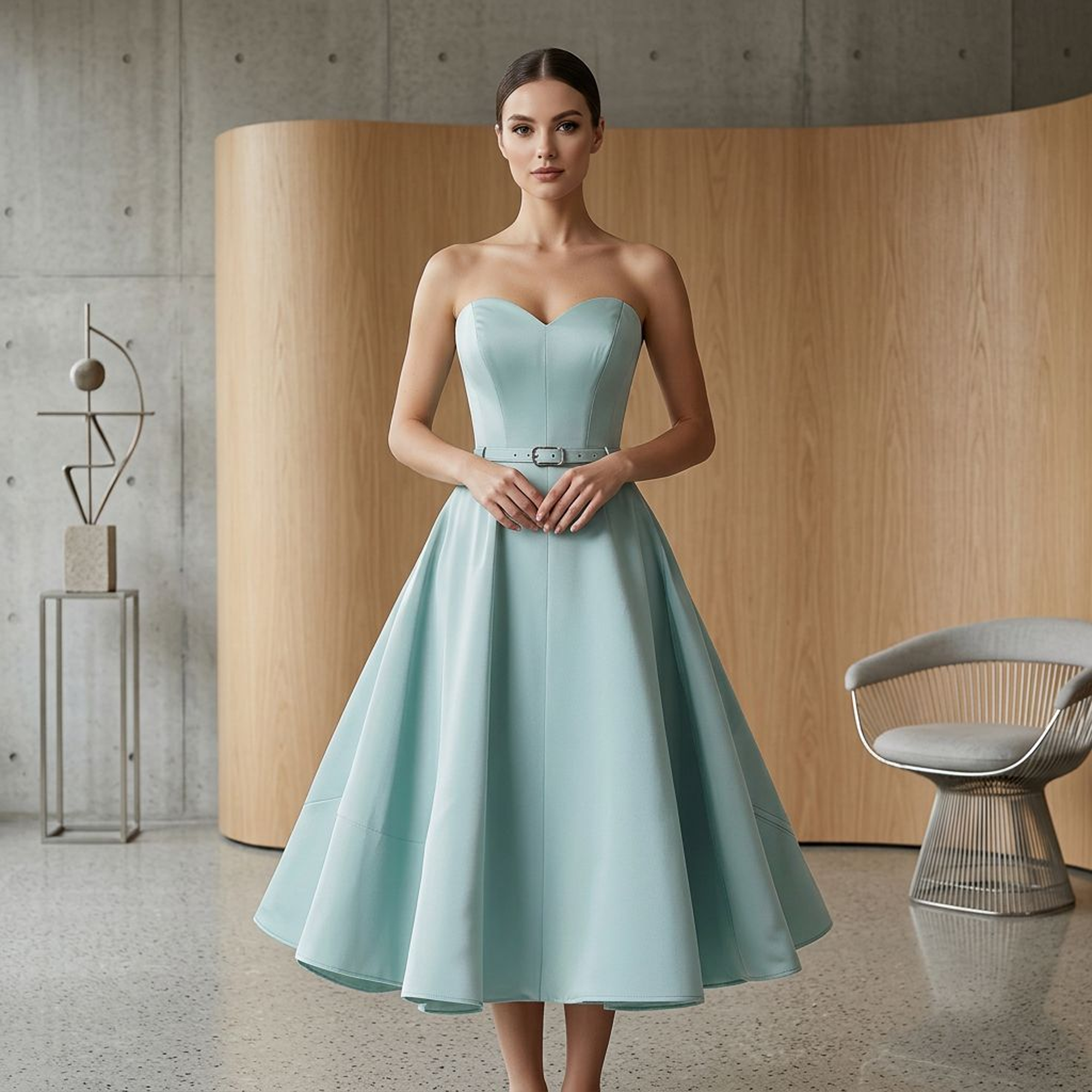 Mint Strapless Sweetheart Fit-and-Flare Dress