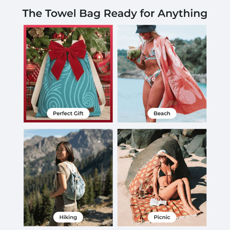 🌊 2-in-1 Organic Cotton Towel Bag