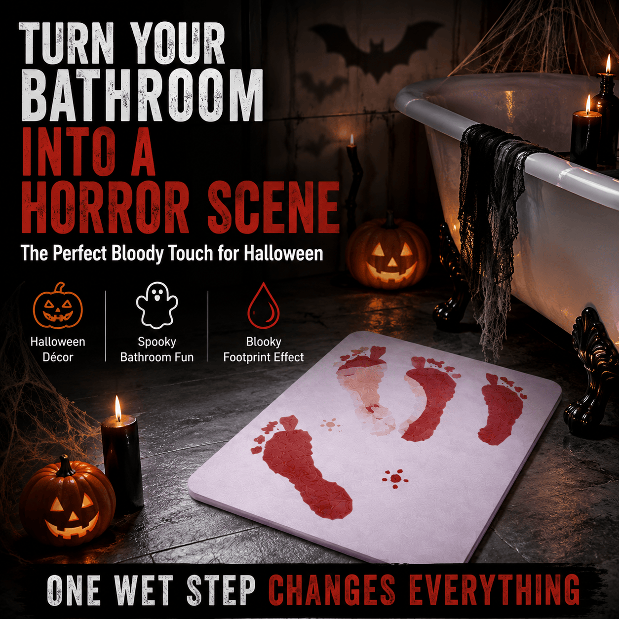Water-Activated Bloody Bath Mat