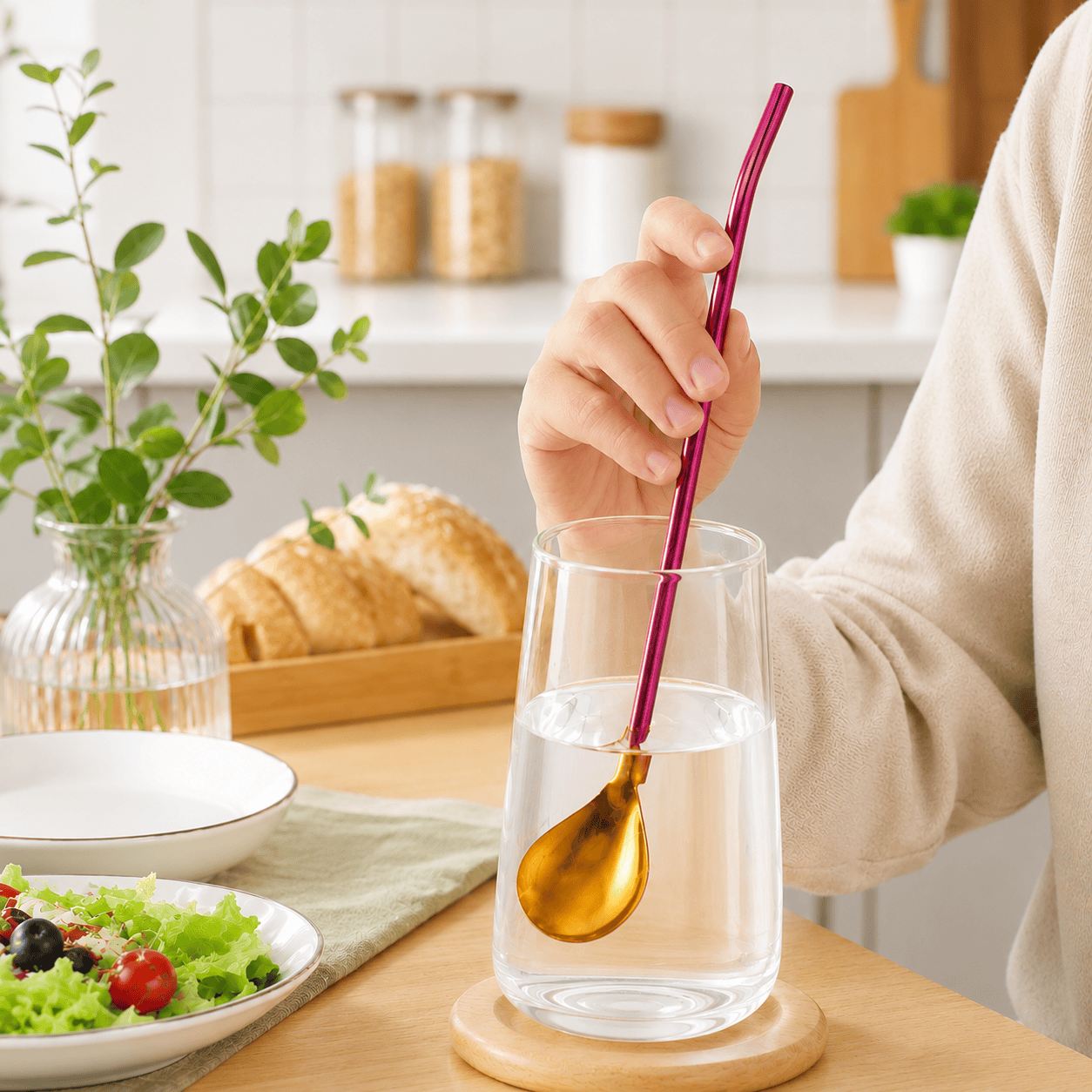 2-in-1 Stainless Steel Spoon Straw🥂Buy One, Share One,🎉 BUY 1 GET 1 FREE