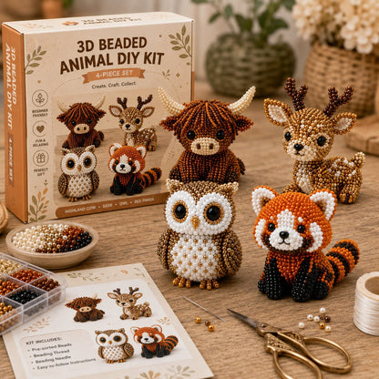 🧵🐦 3D Beaded Animal DIY Kit | Perfect Gift for Craft & Animal Lovers ✨