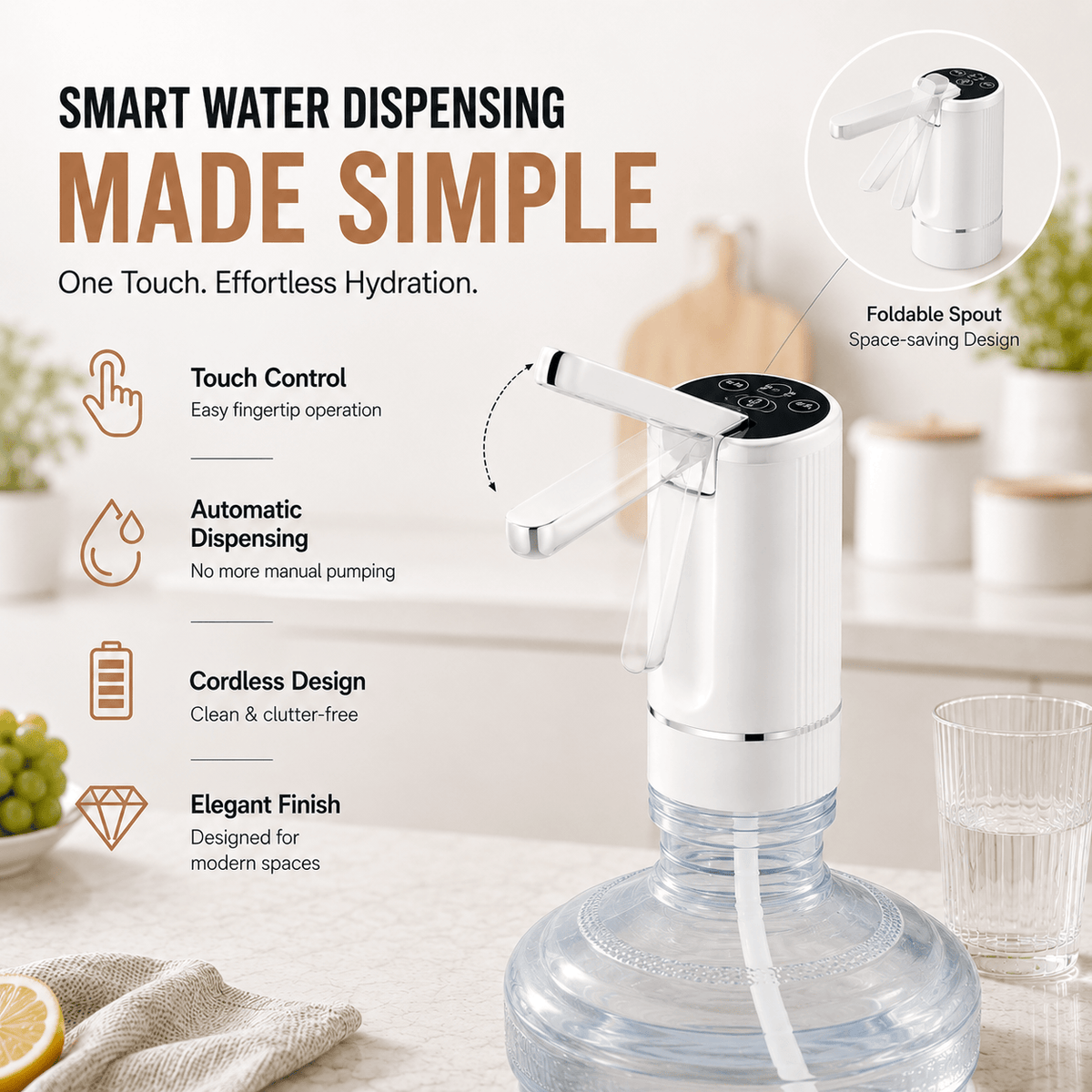 EasyPour Foldable Water Bottle Pump
