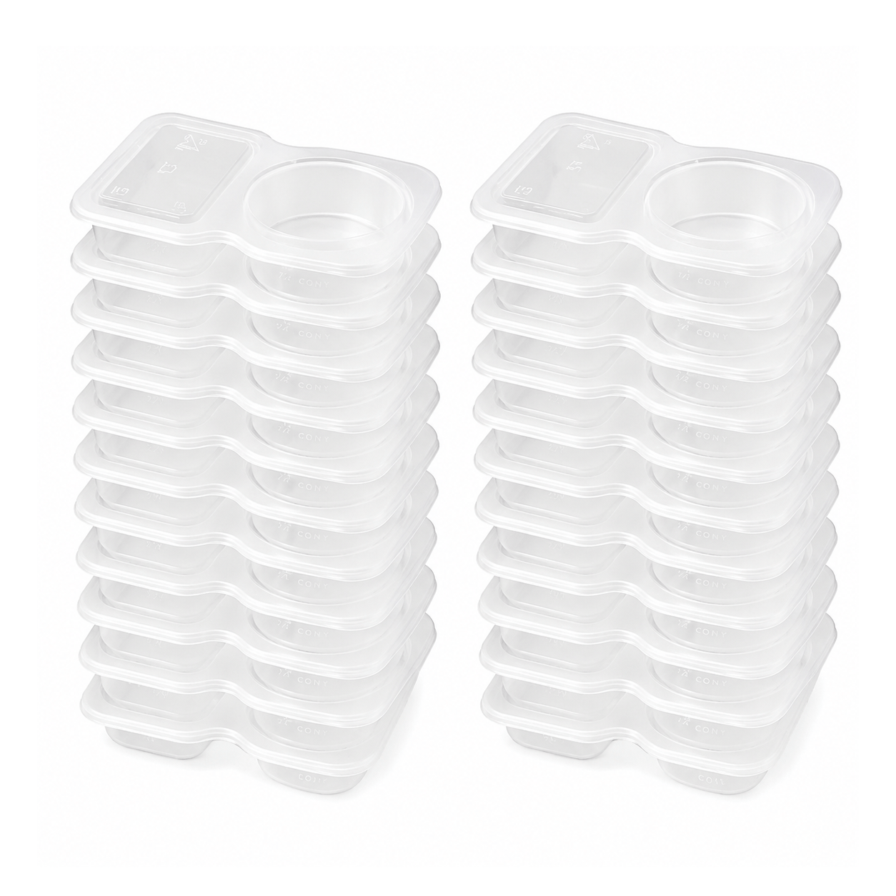2-Compartment Disposable Snack Containers