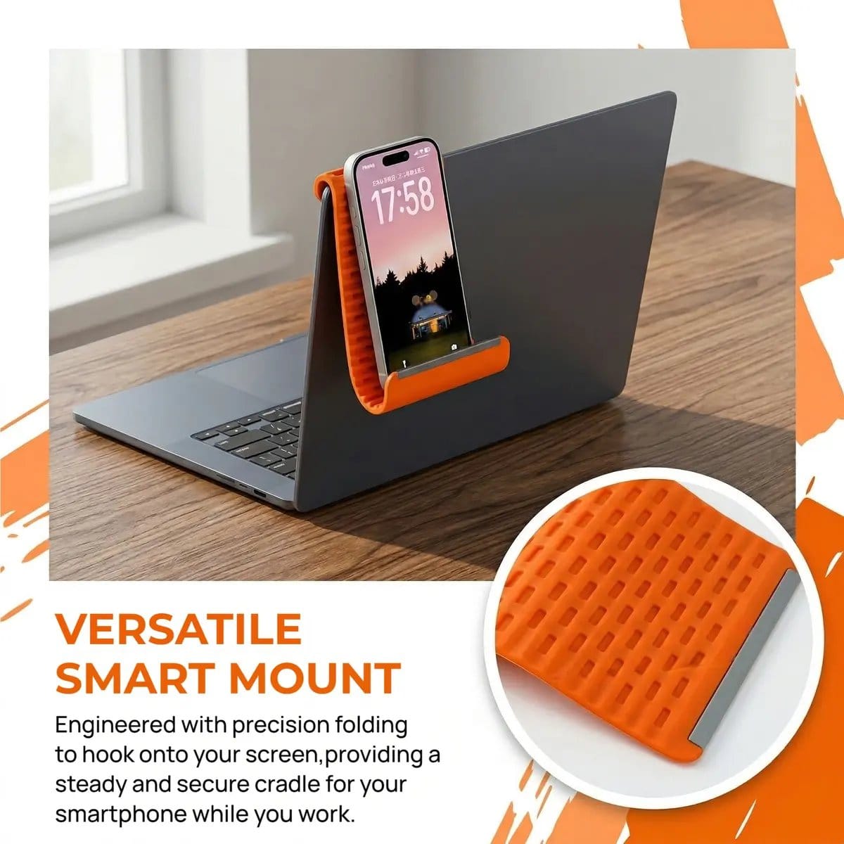 Flexible silicon Phone holder stand, Bendable Rollable Foldable Design
