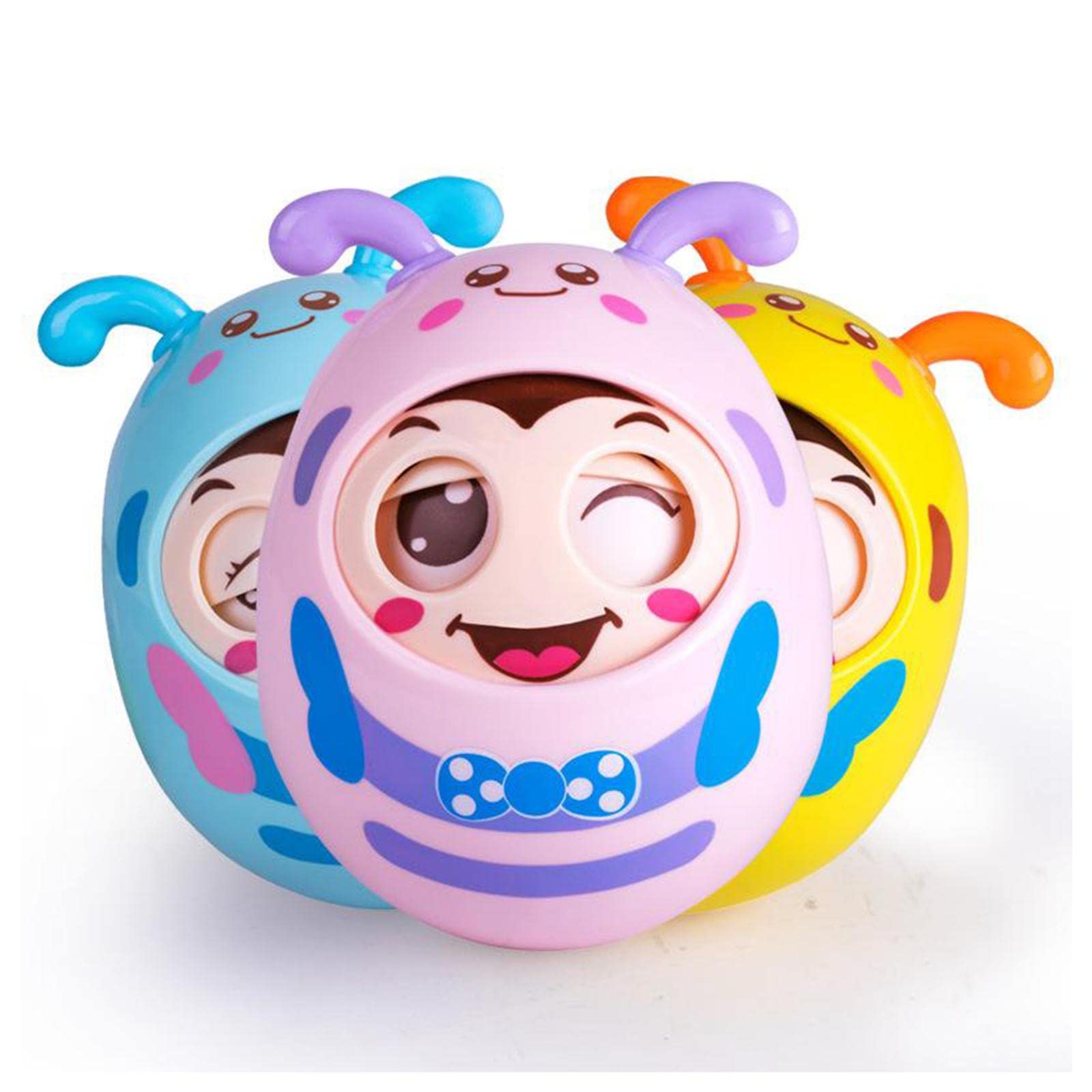 Roly Poly Baby Toy Soothing Tinkling Winking Early Educational Teething Tool