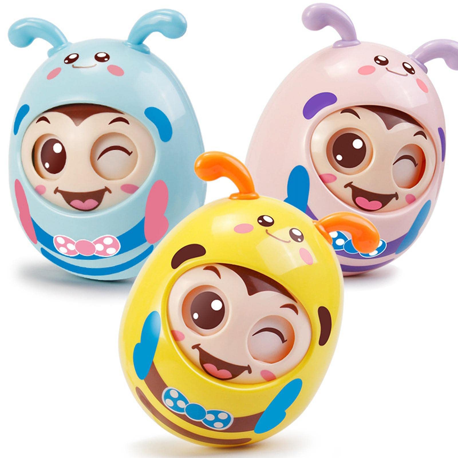 Roly Poly Baby Toy Soothing Tinkling Winking Early Educational Teething Tool