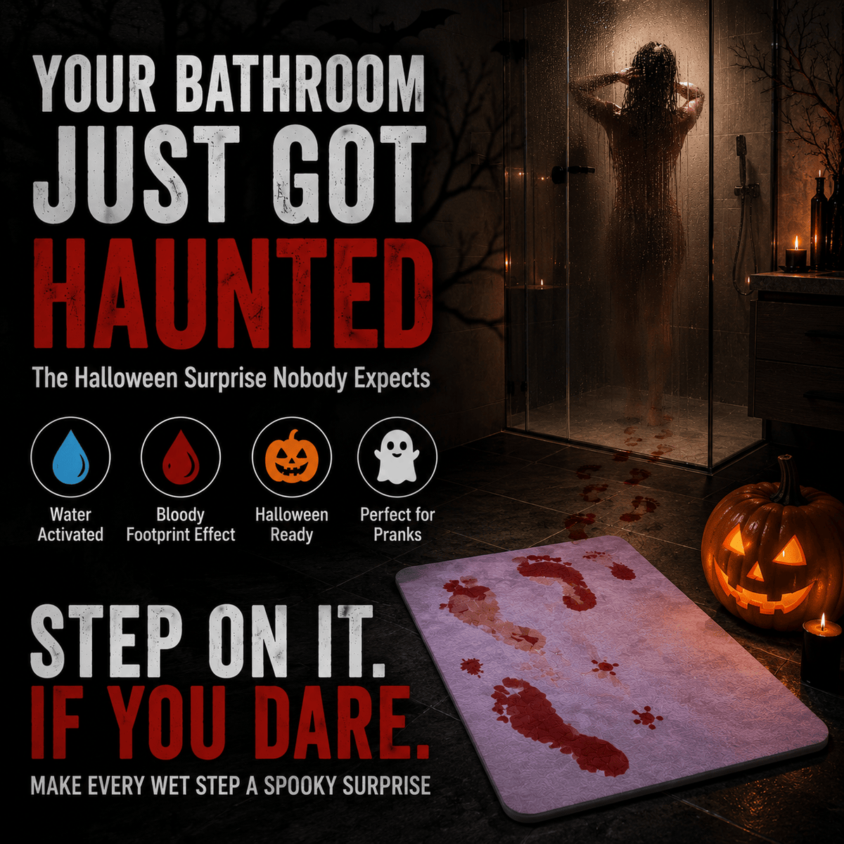 Water-Activated Bloody Bath Mat