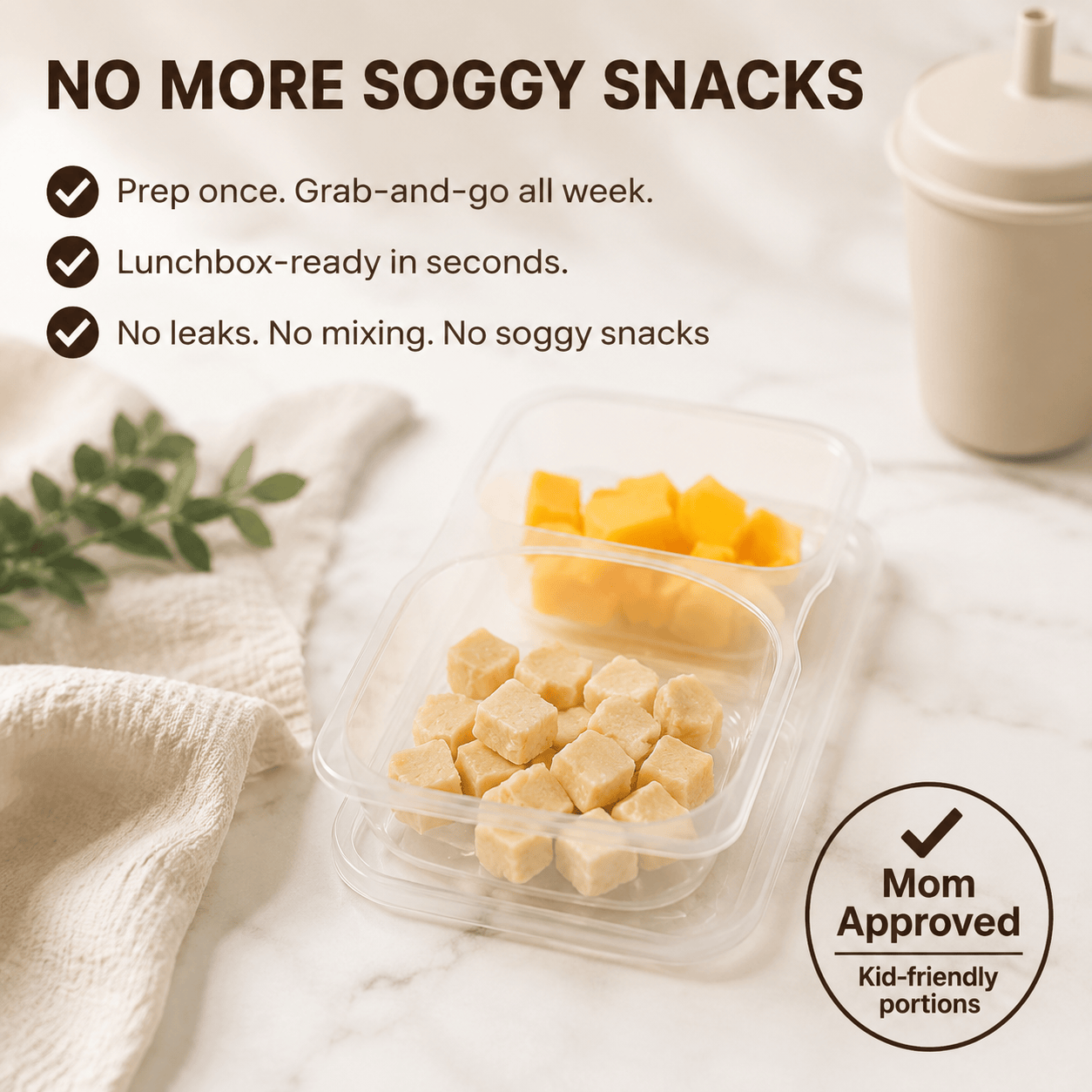 2-Compartment Disposable Snack Containers
