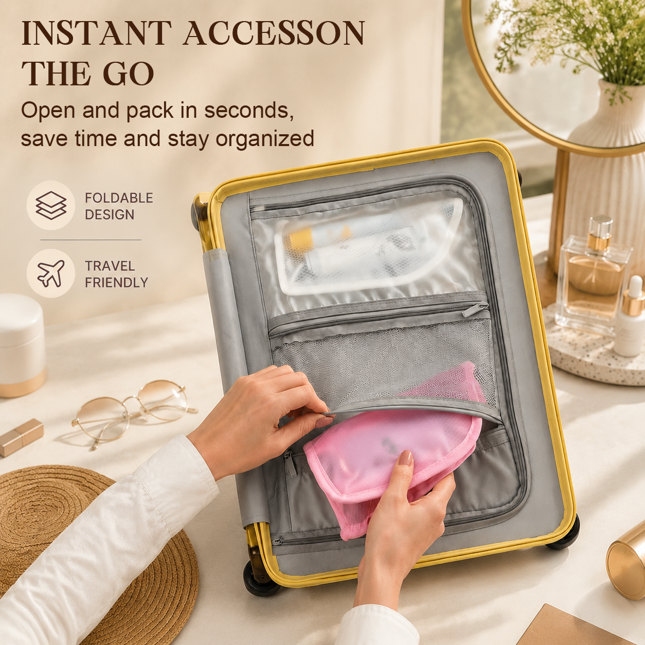 ⏰ Limited-Time Deal | Portable Stand-Up Makeup & Toiletry Organizer Bag