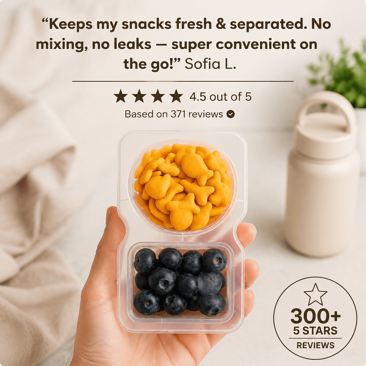 2-Compartment Disposable Snack Containers