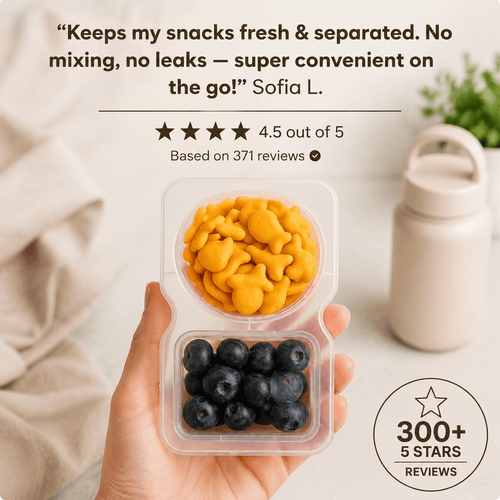 2-Compartment Disposable Snack Containers