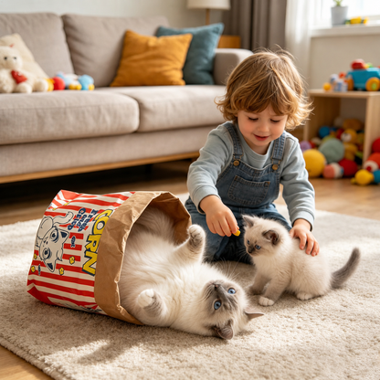 Large Double-Layer Kraft Paper Crinkle Bag Cat Toy