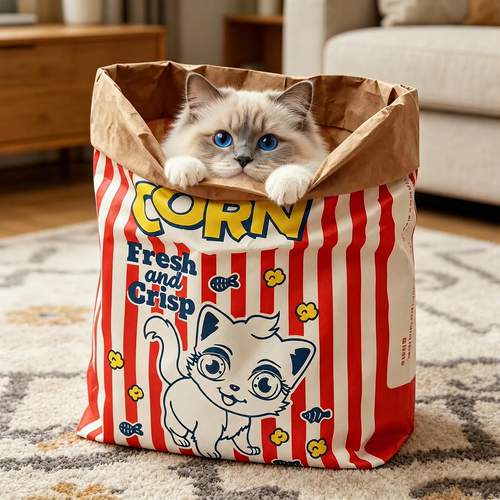 Large Double-Layer Kraft Paper Crinkle Bag Cat Toy
