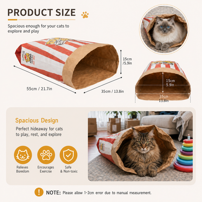 Large Double-Layer Kraft Paper Crinkle Bag Cat Toy