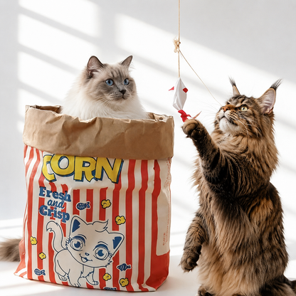 Large Double-Layer Kraft Paper Crinkle Bag Cat Toy