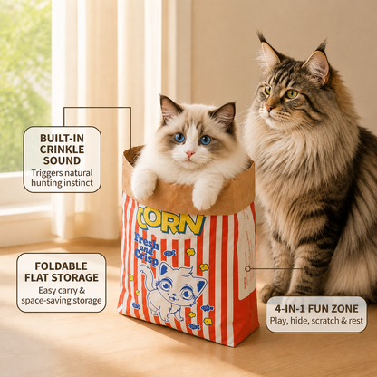 Large Double-Layer Kraft Paper Crinkle Bag Cat Toy