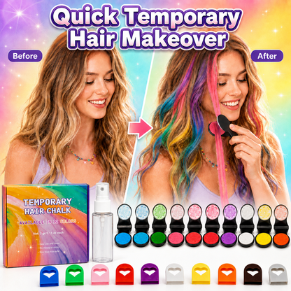⏳🔥LIMITED-TIME 50% OFF! ⏰🌈 12-Color Temporary Hair Chalk Applicator Set
