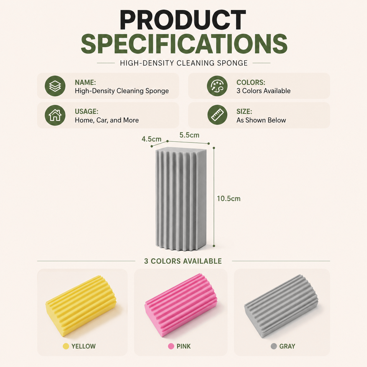 High-Density Cleaning Sponge