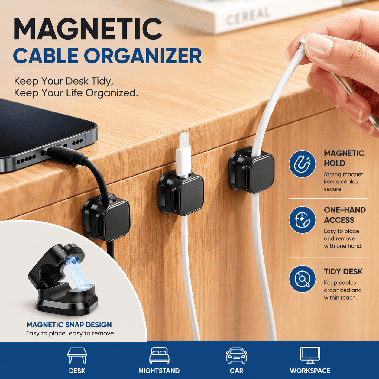 Magnetic Cable Clip