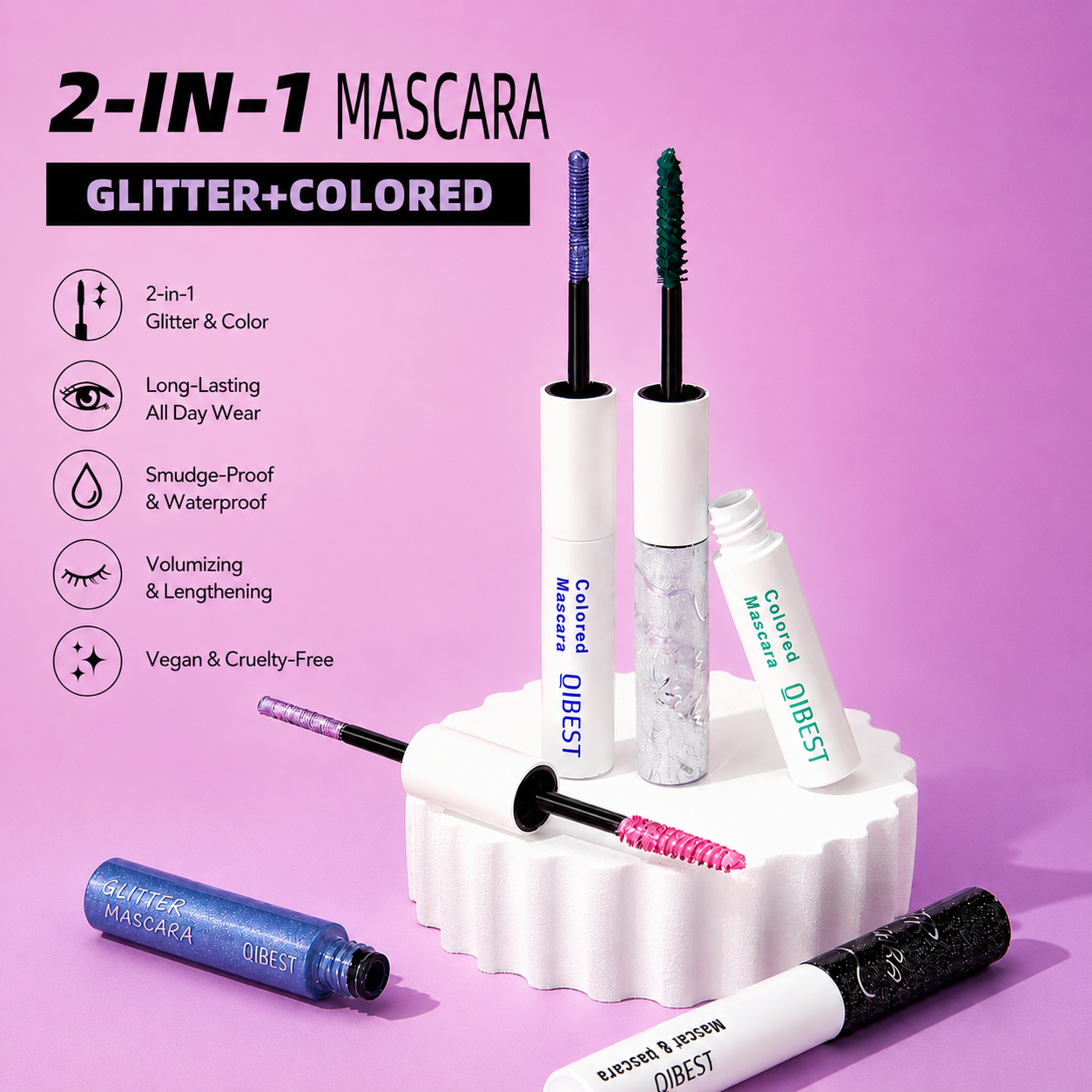 2-IN-1 GLITTER + COLORED MASCARA