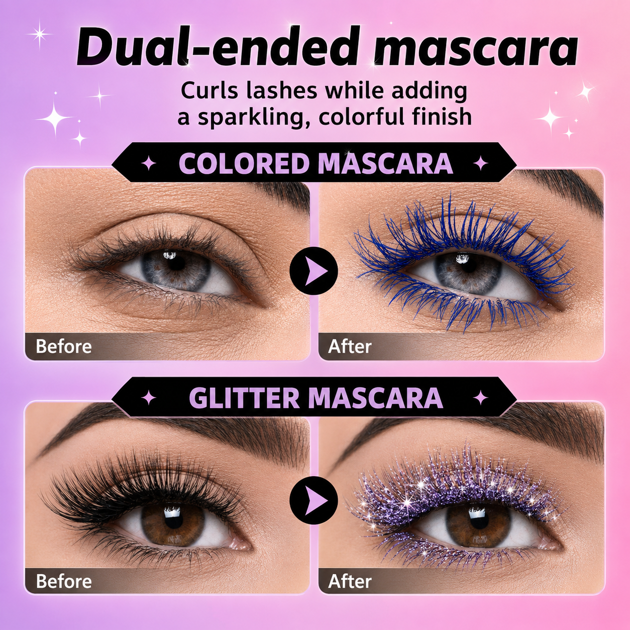 2-IN-1 GLITTER + COLORED MASCARA