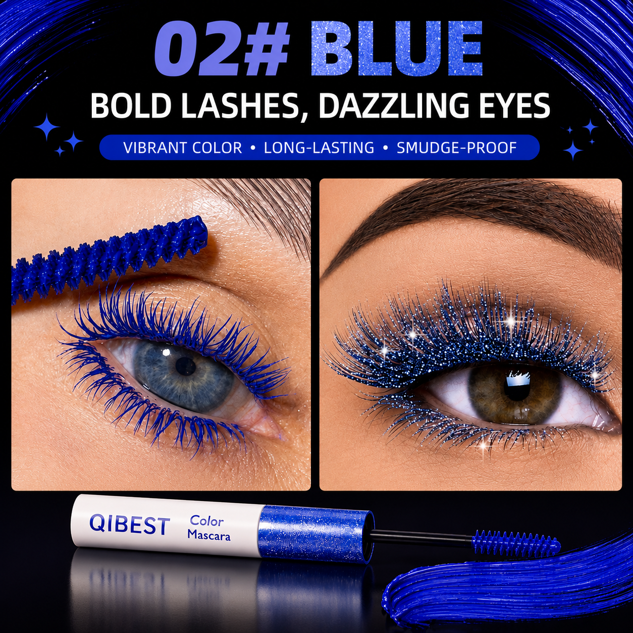 2-IN-1 GLITTER + COLORED MASCARA