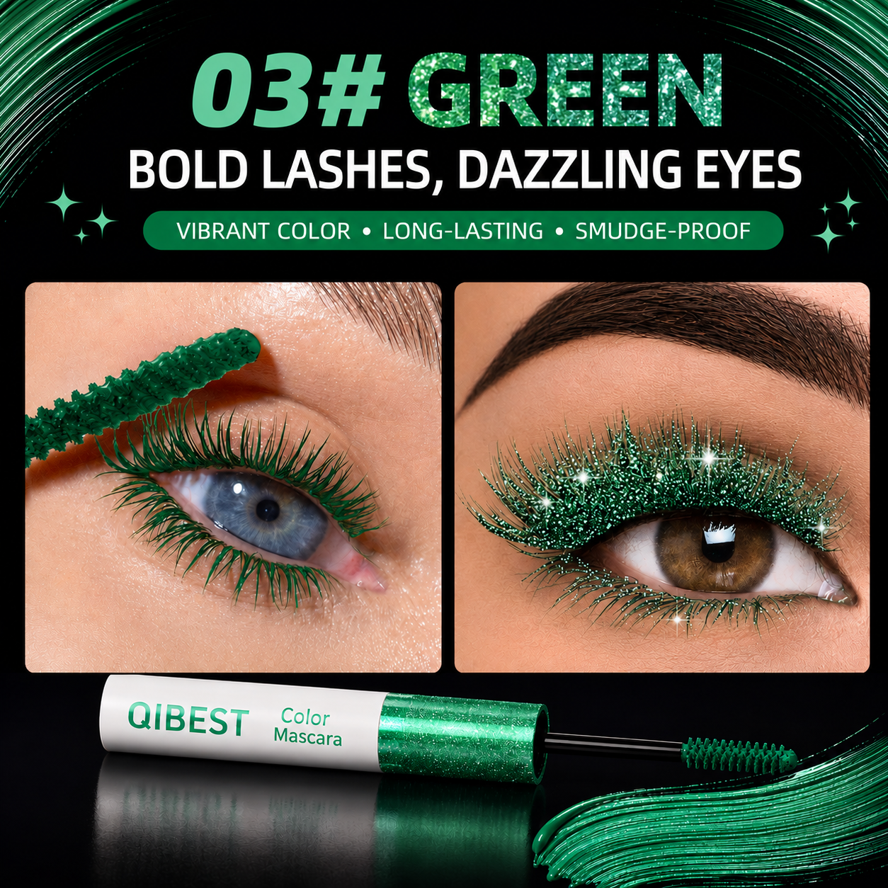 2-IN-1 GLITTER + COLORED MASCARA