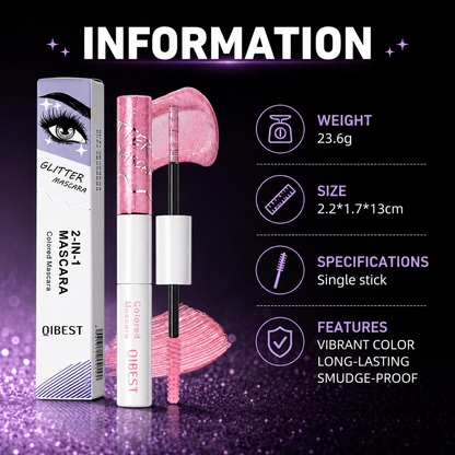 2-IN-1 GLITTER + COLORED MASCARA