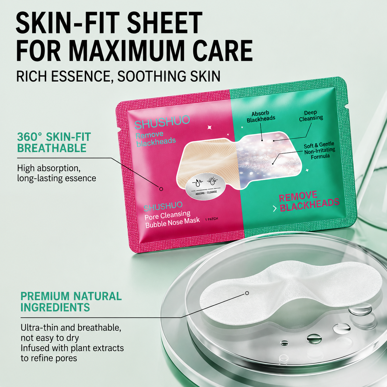 SHUSHUO Pore Cleansing Bubble Nose Mask