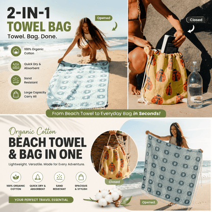 ⏰2026 HOT SALE 49% OFF - 🌊2-in-1 OrganicCotton Towel Bag