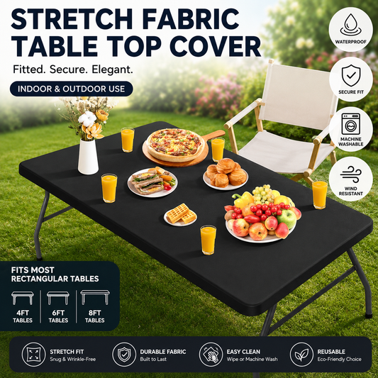 Pack Stretch Fabric Table Top Cap Cover, fits 4ft/6ft/8ft Tables