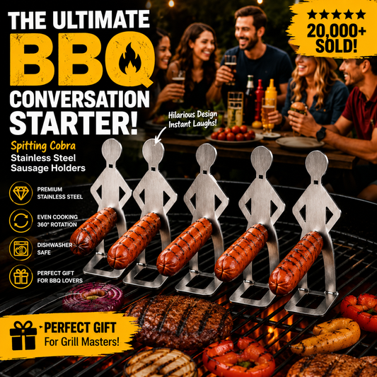 Spitting Cobra Stainless Steel BBQ Sausage Holders-4 Holders
