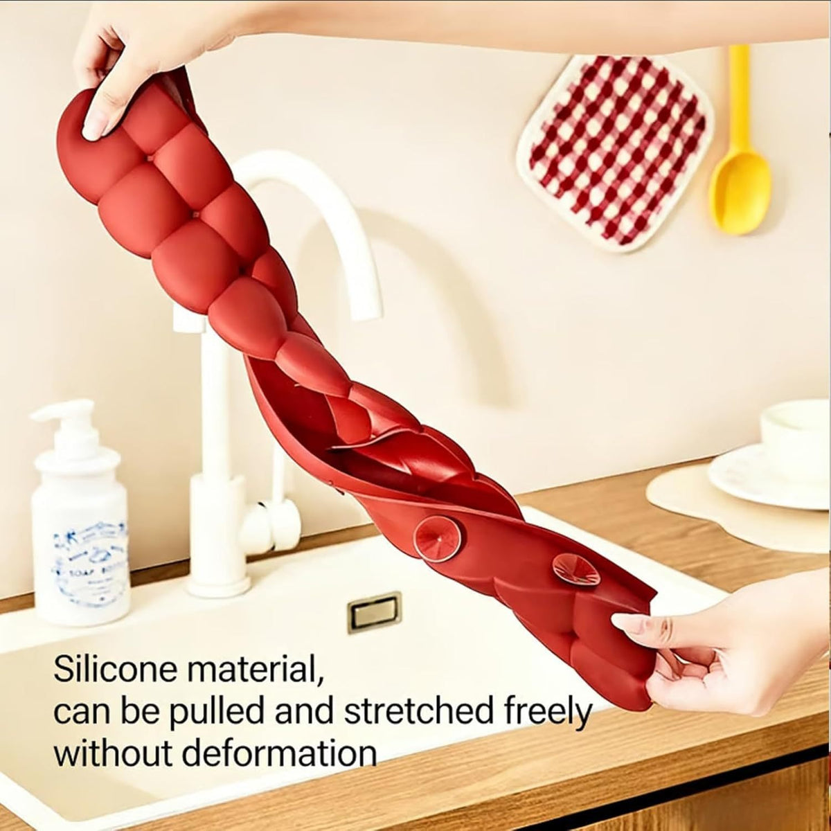 Sink splash guard used as sponge and soap tray