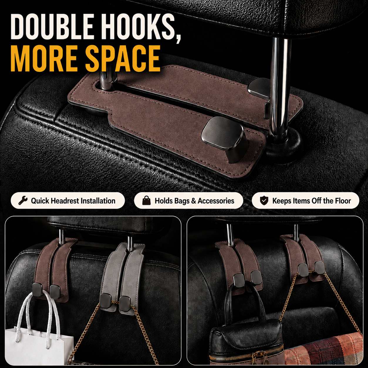 🔥🚗Car Seat Back Storage Hook 💥Double Hook Holder for Convenient Storage