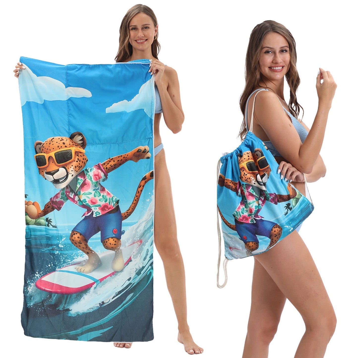 🌊 2-in-1 Organic Cotton Towel Bag