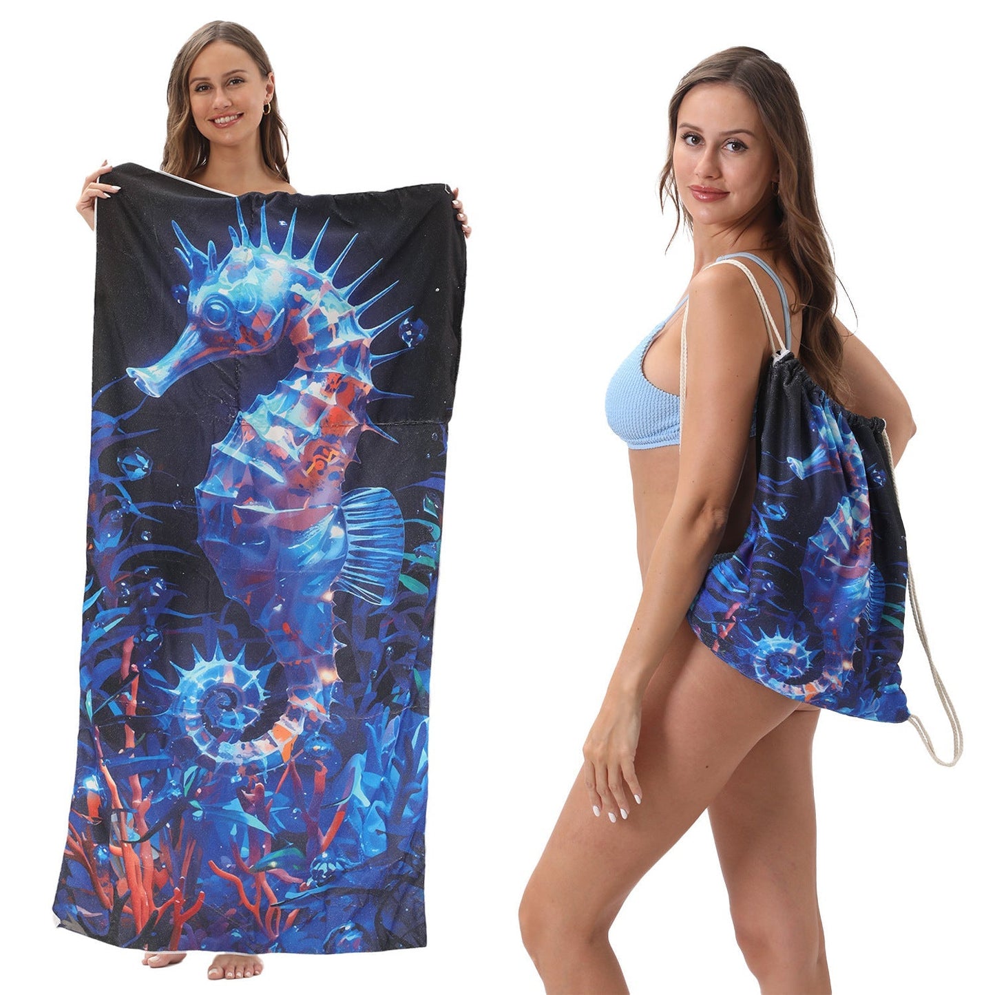 🌊 2-in-1 Organic Cotton Towel Bag