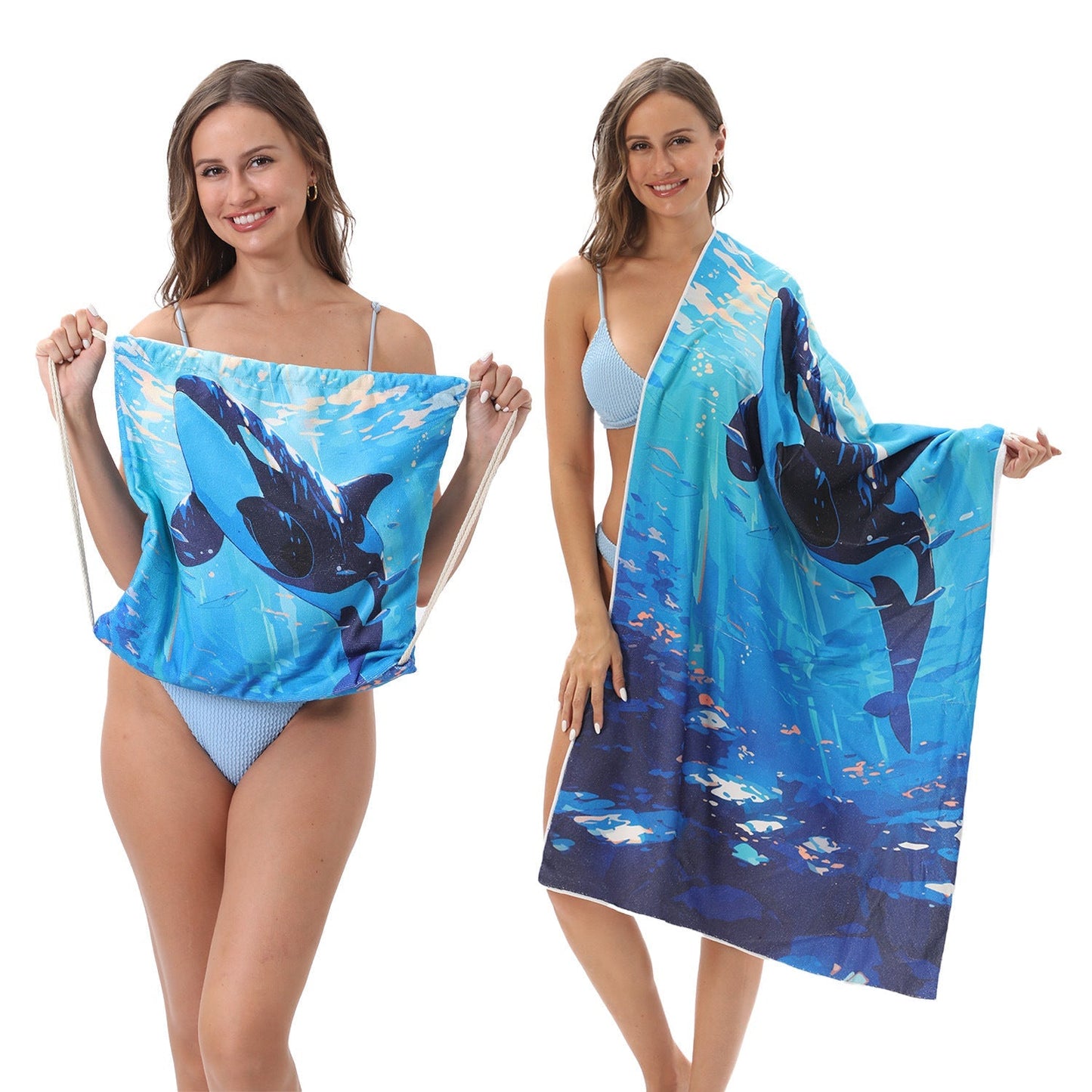🌊 2-in-1 Organic Cotton Towel Bag