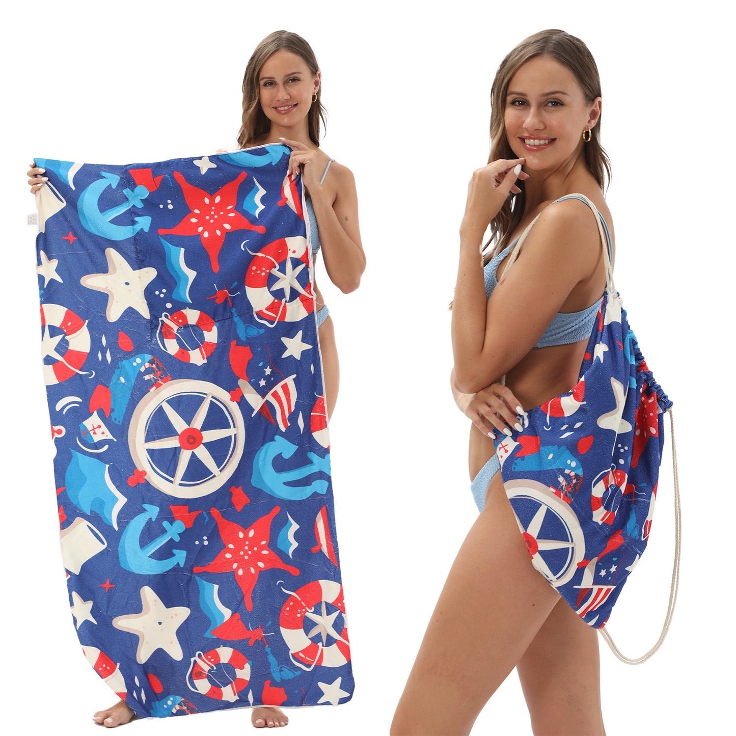 🌊 2-in-1 Organic Cotton Towel Bag