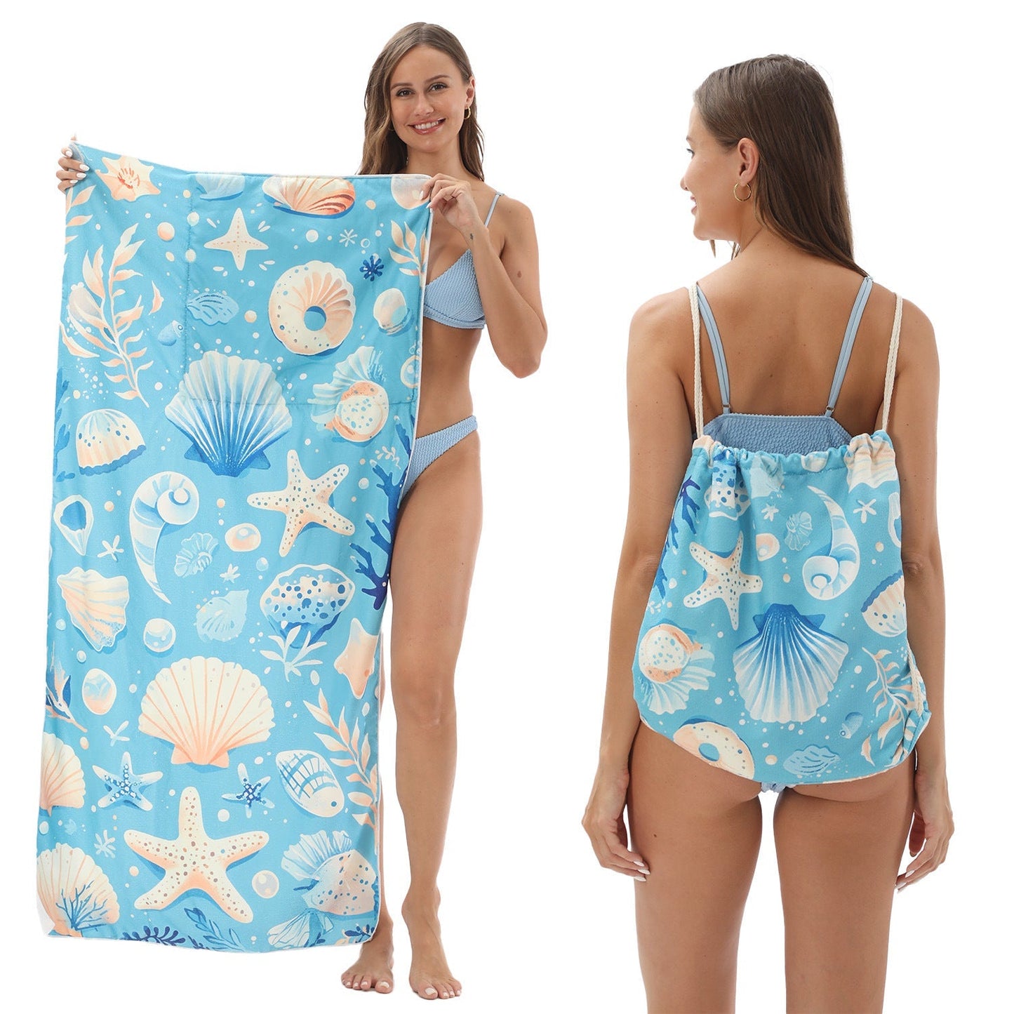 🌊 2-in-1 Organic Cotton Towel Bag